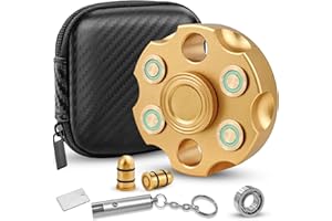 GZLCEU Fidget Spinner, Lumineux Hand Spinner Spiner pour Soulagement du Stress, Adultes Enfants avec 1 Sac en Cuir/Lampe de Poche/Dos de Démontage/Roulement d'origine