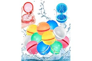 BOPICOKOK Palloncini Acqua Riutilizzabili, gavettoni riutilizzabili, a riempimento rapido e autosigillanti, giochi all'aperto, giocattoli per piscina estiva, giochi acqua per bambini e adulti (12 pezzi)