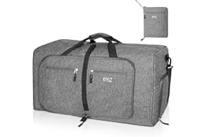 KYYLZ 85L Faltbare Reisetasche Damen Herren, Handgepäck Tasche, Reisetasche Groß mit Schuhfach und Mehreren Taschen, Sporttasche Für Reisen, Sport, Urlaub (Grau)