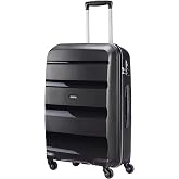 American Tourister Bon Air 26-Inch Large Trolley | Black, Hardcase, 26x46x25 cm, 57.5 L, 3.4 kg, with TSA lock, interior cros
