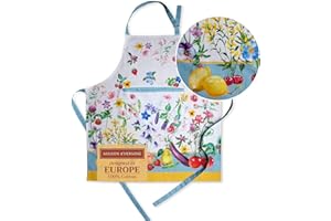 Maison d' Hermine Grembiule da cucina, 100% cotone, 1 pezzo con collo regolabile, tasca centrale per donna/uomo, chef, cucina