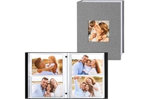 Lanpn Album Fotografico 10x15 200 con Tasche 2 Confezioni, Biancheria Porta Foto Album Portafoto Orizzontali 10x15cm Tascabile Tasca Grigio