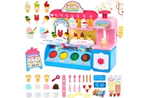 Herefun Pâte à Modeler pour Enfants, Pate a Modeler Set avec 69pièces Accessoires, Créatif Crème Glacée Pâte à Modeler pour Enfants 4 5 6 7 8+ Ans Cuisine Cadeaux de Jouet (66pcs)