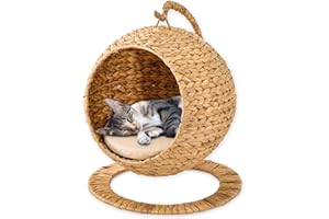 LYCCE animal-design Fotel wiszący Hanoi ze stelażem, hiacynt wodny, dla kotów