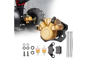 RUTU Bremssattel rechts hinten mit Bremsbelag und Kraftstoffölfilter für 50cc-200 cc,Coolster Taotao Kazuma Roketa Sunl Four Wheeler Baja Kinroad Trailmaster XRX 150 250–Gold