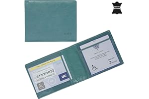 RHB Genuine Leather Disabled Blue Badge Holder with Timer Wallet – Secured Disability Parking Permit Cover with Hologram Protection (Timer not Included) (Ocean Blue Brunch)