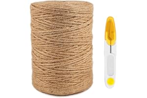 Jute-snöre, 300 m jutesnöre, 3 mm naturligt brunt, förpackningssnöre, dekorativt snöre, bindtråd, hantverkssnöre, jutesnöre för konsthantverk, floristik, dekoration, hantverk, trädgård, växter