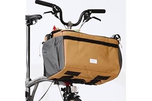 Vincita Caddy Pet Basket for Brompton Bike – Comfortable and Secure Carrier with Aluminum Frame, mesh Cover, Adjustable Strap, and Side Pockets. Compatible with Brompton Front Carrier Block. (Brown)