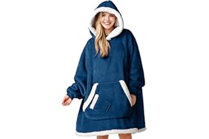 Giggling Getup tragbare Decken Hoodie für Erwachsene Kinder Damen Herren –Übergröße Flanell Sherpa Fleece Kapuzen Decke