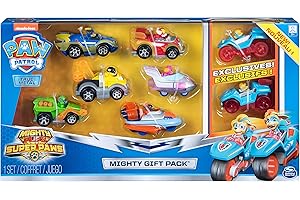 LA PAT' PATROUILLE Paw Patrol La 6054648 – Spielzeug für Kinder – Pack mit 8 Fahrzeugen True Metal Mighty Pups – Vheicles