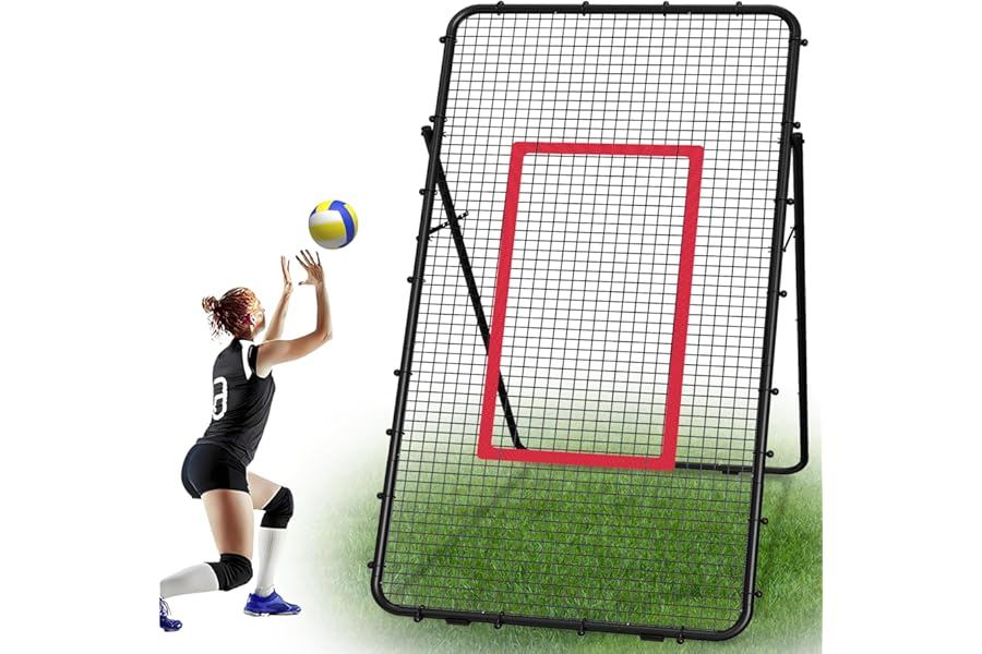 Adjustable Volleyball Net 7x4 Ft,Volleyball Training Equipment for Lacrosse, Baseball, Soccer,Tennis,Backyard Volleyball Rebounder Hitting Serving Passing Spike Practice
