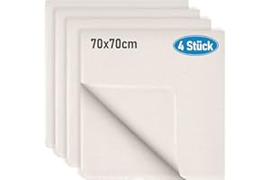 HXC Etamine Alimentaire, 4 Pièces Gaze de Coton Non Blanchi Mousseline Alimentaire Cheesecloth Lavable Réutilisable pour Jus Fromage Lait Etamine Tissu Cheese, 70 x 70 cm