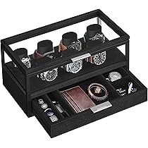 Uhrenbox Herren SONGMICS Uhrenbox Für 12 Uhren Stylische