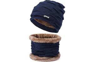 DGSHIRLDJO Juego de gorro y bufanda de invierno para hombre y mujer con forro polar, gorro térmico y braga de cuello 2 en 1 para ciclismo, moto, actividades al aire libre, talla única