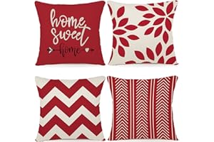 ZWJD Housse Coussin 40x40 Lot de 4 Décoratif Canapé Taie d'oreiller Decoration Canapé Housses Coussin en Lin d'extérieur Taie Oreiller Décoration pour Chambre, canapé, Chaise, Lit,Jardin 40x40cm