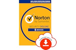 SYMANTEC Norton Security Deluxe 2018 | 5 Devices | Antivirus included | PC|Mac|iOS|Android Monthly subscription