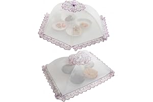 WUYUE HUA 2 ombrelli di copertura per alimenti a rete pop-up di alta qualità, riutilizzabili e pieghevoli, per picnic all'aperto, copertura per alimenti, per tenere lontane mosche, zanzare