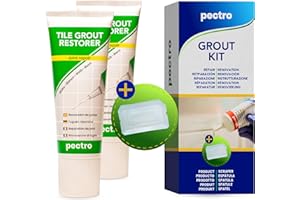 PECTRO Set x 2 Fugen Reparatur + 2 Spachtel zum Auftragen 400g - Fliesenfugen Restaurator weiß - Reparaturset für Fugenmörtel - Erneuern von Fugenlinien (Reparaturset x 2)