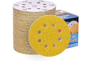 ALPXUXP 100 Pezzi Dischi Abrasivi 125mm Grana 40,Allumina Calcinata Carta Vetrata 8 Fori,Rivestimento Abrasivo Antiaderente per Levigatrice Orbitale