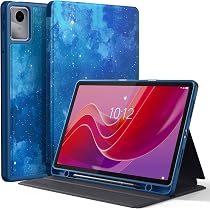 EasyAcc Hülle Für IPad Pro 13 M4 (2024) – Schutzhülle Mit Ständer, Stifthalter & Magnetschlaf-Funktion, Blau Sterne