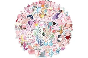 RGBEE Sticker Set 100 Stücke, Süß Axolotl Aufkleber Graffiti Decal Vinyl Wasserfeste Tier Sticker Klein für Laptop Koffer Helm Motorrad Skateboard Auto Fahrrad Computer Stickerbomb