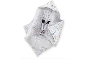 Amilian Manta para bebé, Manta para bebé, colchón, Manta con Capucha, Universal para Asiento de bebé, Asiento de Coche, Cochecito de bebé, 90 x 90 cm, algodón, para Asiento de bebé, Asiento de Coche