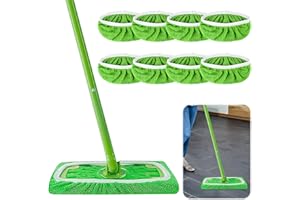 8 Stück Tücher Wiederverwendbare für Bodenwische, EclipseGuard Tücher Wiederverwendbare Kompatibel Swiffer Sweeper Mop, Pads Reusable Waschbare Nachfüllpacks für Nass- und Trockengebrauch (Grün)