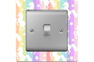 the sticker studio ltd Single Light Switch/Socket Surround Acrylic Finger Plate Unicorn sr31