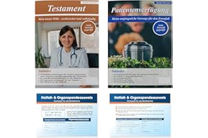 ‎SELLERROCKET 2 x Vorsorgeunterlagen - Patientenverfügung, Vorsorgevollmacht, Betreuungsverfügung, Testament | Mapppe für Gesundheitsdokumente | Auflage 2025