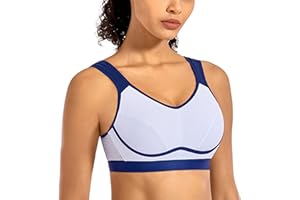 SYROKAN Women's Comfort Sports Bra High Impact for Large Breasts Wireless Stretch Support Bounce Control