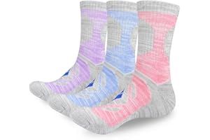 KOOOGEAR Walking Hiking Socks Womens Ladies Anti Blister Cushioned Thermal Sports Work Socks 3-7 Multipack Winter Thick Warm Cotton Non Slip Outdoor Trekking Athletic Socks