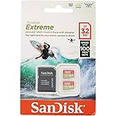 SanDisk Extreme 32 GB microSDhC Memory Card for Action Cameras and Drones with A1 App Performance up to 100 MB/s, Class 10, U