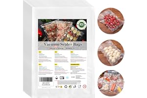 WECUTE Bolsas de vacío para alimentos,20x30 cm 100 Bolsas vacío gofradas para almacenar y cocinar alimentos y hervibles, para Conservación y Cocción Sous Vide & Boilable, Libre de BPA