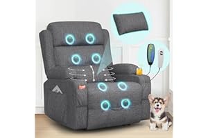 ‎SQUEBILIFE SQUEBILIFE Relaxsessel Fernsehsessel Elektrisch Verstellbar Massagesessel mit Wärmefunktion Liegefunktion Fußteil, 2 Seitentaschen Getränkehalter, TYP C & USB-Anschlüsse, TV Sessel für Wohnzimmer