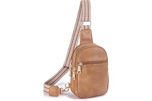 Telena Damska torba na brzuch, torba na klatkę piersiową, torba na ramię ze sztucznej skóry, mała torba na ramię dla kobiet, brązowa