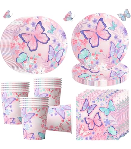 4 Pack vlinder baby douche tafelkleed, kleine vlinder is onderweg baby shower decoraties, plastic wegwerp rechthoek aquarel vlinder lente thema tafelkleed achtergrond partij decoraties