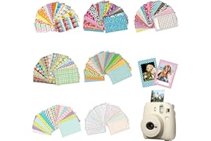 KLINNA Set di 140 adesivi colorati fai da te come mini cornici di carta per fotocamera istantanea Fujifilm Instax Mini 9/8/7S/70/26/50S/90 & Polaroid