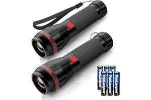 Fulighture LED Torch [2-Pack] Mini Small Torches, Zoomable 2 Modes 70 Lumens, Adjustable Focus, Portable Flashlight for Gift, Home Indoor Lighting, Emergencies, Batteries Included