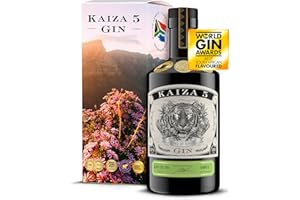‎KAIZA KAIZA 5 GIN - 0,5 l - 43% | Der ausgezeichnete Gin aus Südafrika/Kapstadt | Frisch, weich, exotisch mit schwarzer Johannisbeere und Grapefruit | Perfekt als Gin Tonic