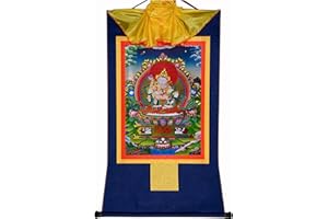 Gandhanra Thangka Tibétain - La forme Yab-Yum de Dorje Sempa Vajrasatva Thangka - Peinture Tantrique Bouddha à Dorure - Tapisserie Mural pour Décoration Zen - Méditation et Relaxation Spirituelle