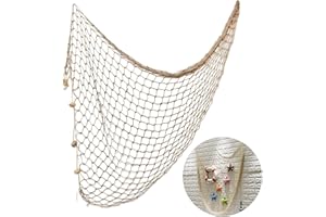 WINOMO 1 x 2 m stile mediterraneo rete da pesca, decorazione da parete, sfondo decorativo