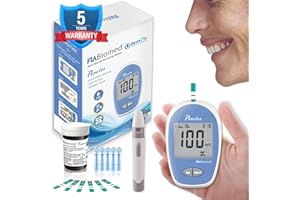FIABiomed Precisa - In Deutschland zertifiziertes Blutzuckermessgerät im Set mit 50 Teststreifen + 50 Lanzetten | hochpräzises tragbares Diabetes Messgerät für zu Hause inkl. Stechhilfe & Tasche