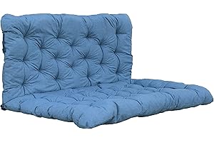 AMBIENTE HOME Ambientehome Palettenkissen inkl. Rückenteil Sitz/120 x 80 cm, Rücken 120 x 60 cm, blau/grau