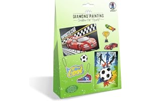 Ursus 43510003 – Diamond Painting Creative Set "Sports", pysselset för barn för kreativ utformning av bilder, hängen och klis