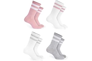Basic Treasure Lot de 4 Paires de Chaussettes de Tennis Enfant en Coton – Tennis, Sport et Quotidien
