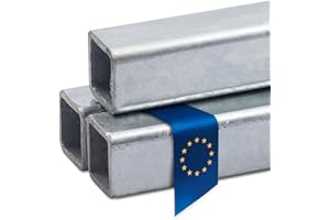 Stahl-Shop24 - Stahl Vierkantrohr Verzinkt Hohlprofil geschweißt Feuerverzinkt Konstruktionsrohr Quadratrohr für Konstruktionen Werkstoff S235JR, Länge: 2000 mm, Abmessung: 20 x 20 x 2 mm