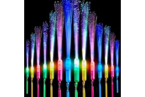 SUNSHINE SMILE Bacchetta in Fibra Ottica a LED, 24 PCS Luminosa Bacchette Fibra LED, Bacchette in Fibra Luminosa, Bacchetta in Fibra Ottica, LED Bacchette Giocattolo, Luminosa Giocattolo per Compleanni Matrimoni