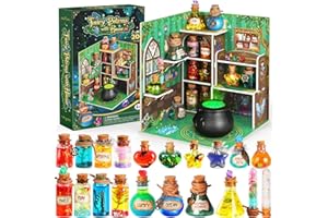 Fairy Potions Zaubertrank-Set mit Hexenhaus, 20 Magische Tränke Mischung mit Glückssteinen, Kreatives Geburtstagsgeschenk Bastelspielzeug für Kinder ab 6 Jahren