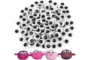 Hoiny Wackelaugen Selbstklebend Groß, 120 Stück Kunststoff Kulleraugen, 20cm Runde Schwarz Wackelaugen, Bastelaugen Augen Aufkleber für Scrapbooking, Handwerk und Spielzeugzubehör