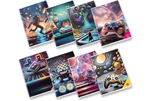 Pigna, Maxi Quaderno Electronic Games, f.to A4 21x29,7 cm., pagine 80 + risguardo, carta 80 g/m², interno 0Q, Quadretto 5 mm con Margini, Copertine Assortite, 10 pezzi
